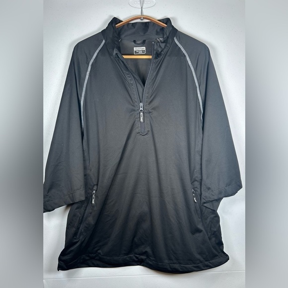 Slazenger Other - Slazenger Black Windbreaker Half Sleeve 3/4 Zip Pullover Jacket. Size Large.